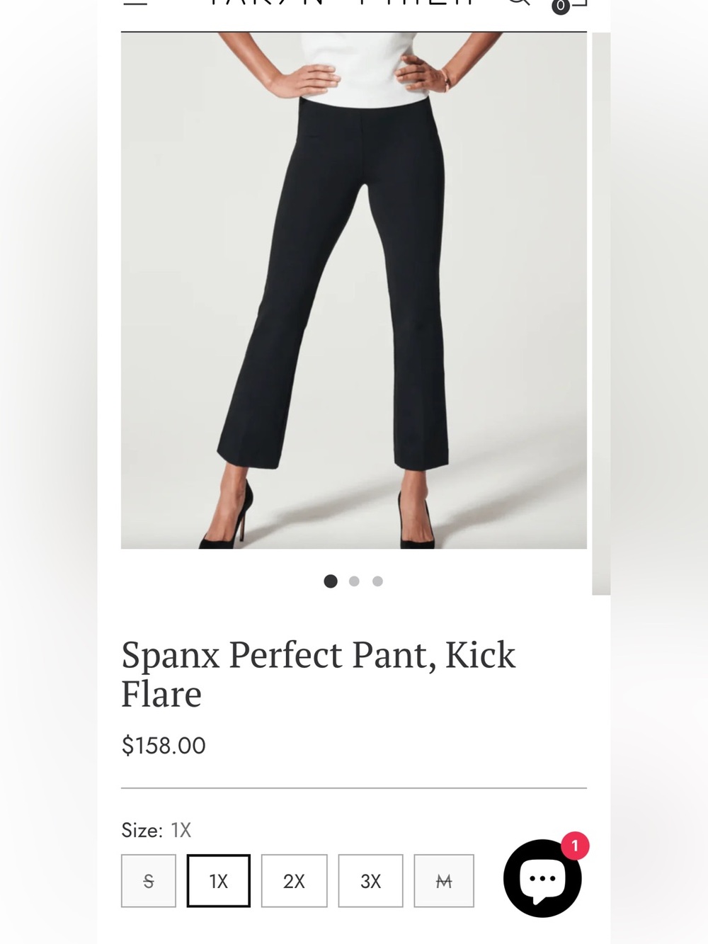 SPANX Black Kick Flare Perfect Pant